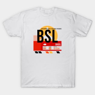 Basel (BSL) Airport // Sunset Baggage Tag T-Shirt